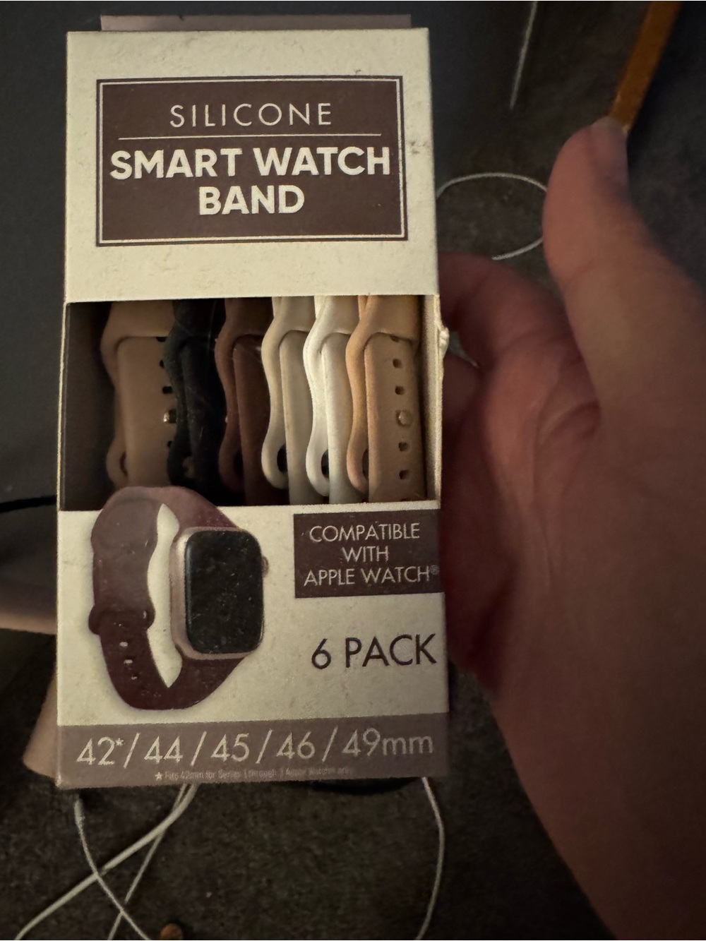 Silicone Smart Watch Band - 6 Pack (Brown/Black/White/Tan)